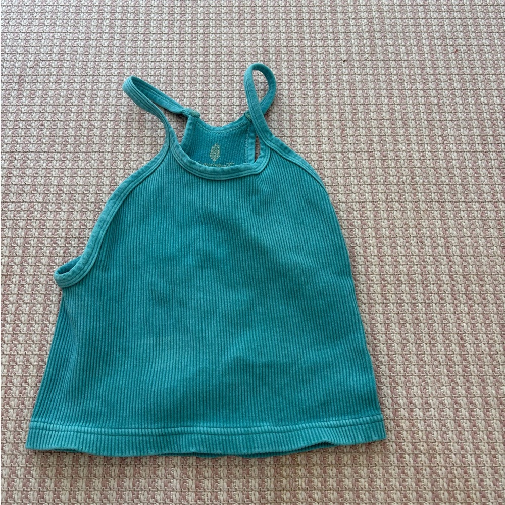 Teal Ribbed Tank Top